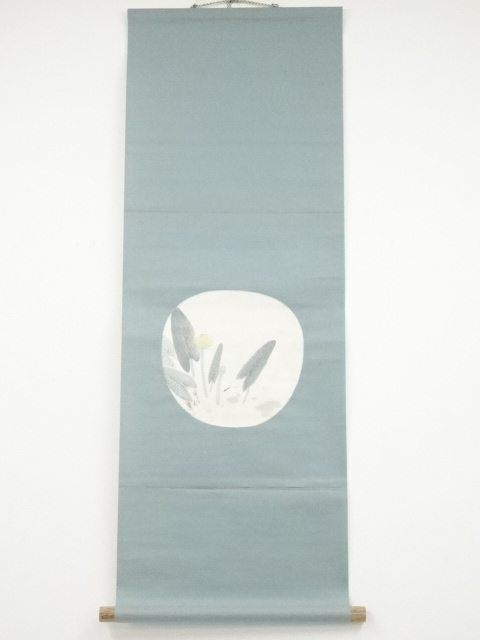 JAPANESE HANGING SCROLL / HAND PAINTED / WATER PLANTS